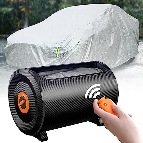 Halbautomatische Autoabdeckung Mit Fernbedienung, Automatisch Einziehbare Autoabdeckung Für Winddichten, Schneesicheren Uv-Schutz, Wiederherstellung Mit Einem klick Und Abnehmbarer Batterie