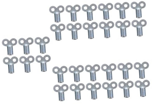 Housoutil 30pcs Radiator Vent Key for Bleeding Chrome Socket Keys for Plumbers Tool