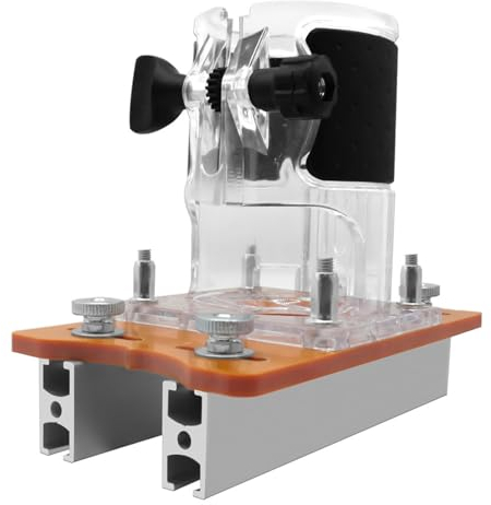 PenRux Holzfräserbasis, 2-in-1-Multifunktions-Aluminiumlegierung, Kompakte Holzpalmenfräserbasis für 65-mm-Trimmmaschine, Holzbearbeitungsfräser-Schlitzhalterung für Holz