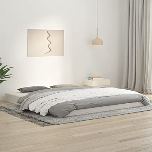 BaraSh Massivholzbett Bettgestell Bed Frame Bett Mit Bettkasten Hausbett Bett Massivholz Weiß 180x200 cm Kiefer