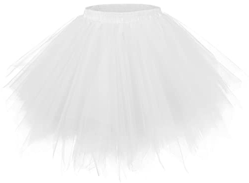 Jupe en tulle pour femme années 50 Rockabilly Jupon Tutu Sous-jupe Danse Court Tutu Ballet Tutu Femme Vintage Jupe Rockabilly, e, Waist 60-80 cm