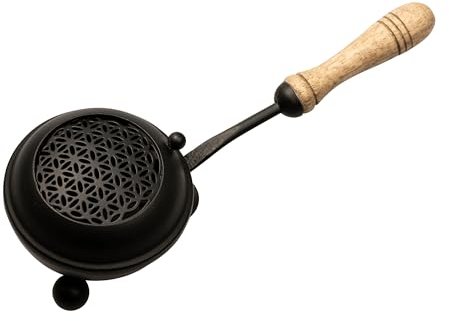 NKlaus Eiserne Räucherpfanne schwarz Ø 8cm - Perfekt für Räucherwerk und Weihrauch 15873