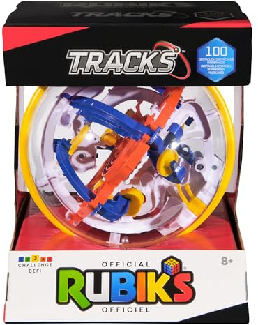 Rubik’s Cube, Rubik’s Tracks 100 3D Gravity Maze and 3D Puzzle Game with 100 Obstacles, Problem-Solving Challenging Brain Teaser Fidget Toy, for Ages 8+