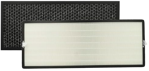 vhbw 2-teiliges Filter-Set kompatibel mit Rowenta Intense Pure Air XL PU6025, PU6045, PU6040 Luftreiniger - HEPA-Filter, Aktivkohlefilter