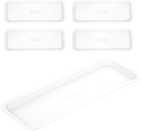 Happyyami 5 Pièces Bac D'Égouttement pour Plantes Plateau De Jardinière pour Rebord De Fenêtre Soucoupe Rectangulaire Peu Profonde en Plastique 40.00 X 15.00 X 2.00 Cm pour Jardin Intérieur
