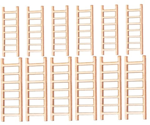 HOODANCOS 40pcs Mini Wooden Ladders Miniatures Doll House Miniature Ladders for DIY Craft Accessories Landscape Decor