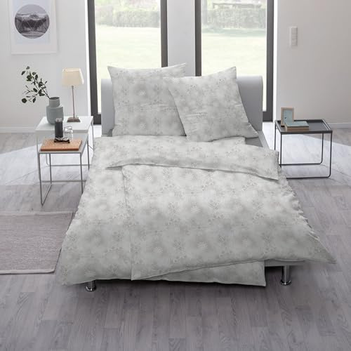 ESTELLA Mako Jersey Bettwäsche 135x200 Amalie Platin Ornamente Natur 6893-915