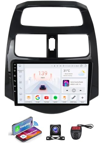 MLXABH Android 13 Radio estéreo para automóvil con navegación GPS para C-hevrolet Spark M300 2009-2016 Pantalla táctil de 9 pulgadas FM RDS DAB + Reproductor multimedia Bluetooth 5.0 Soporte Carplay A