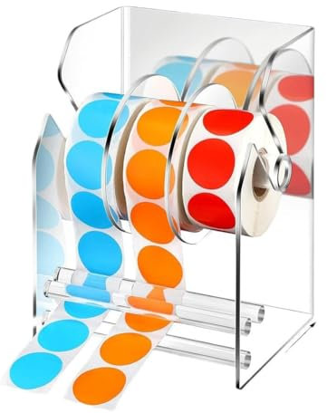 Orolotay Verstellbarer Etikettenspender, Acryl-Aufkleberrollenspender, Aufkleberrollenhalter, Transparente Etikettenhalter, Aufkleberhalter