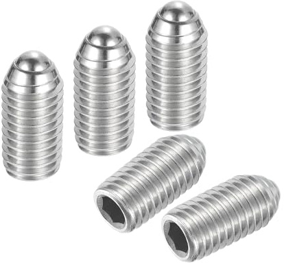 QUARKZMAN Kugelspitze Madenschrauben 10 Stück Kugelkopf-Stellschraube, M10 x 20mm 304 Edelstahl Metrische Feder Sechskant Steckschraube