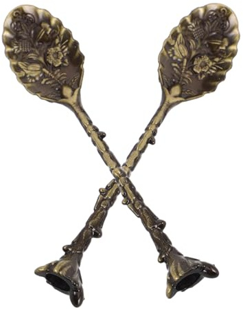 Sosoport 2pcs Novelty Carved Soup Spoons Serving Spoons Tea for Dinner Ice Cream Dessert