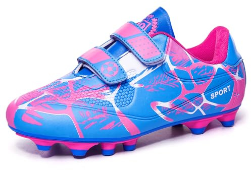 Woflebel Chaussures de Football Garçons Fille Crampons Foot Enfant 28-37EU | Chaussure de Foot Spike Unisexe FG/AG Professionnel Chaussures D'entraînement Antidérapantes Chaussures de Sport