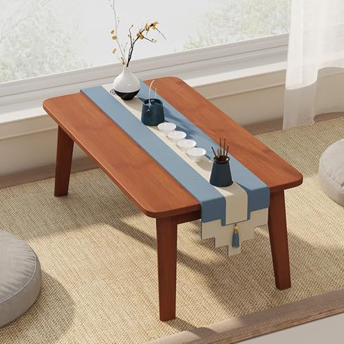 SAOGERUL Japanischer Bodentisch, Kleiner Teetisch Floor Tatami Tea Table, Klappbarer Couchtisch, Niedriger Tisch zum Sitzen Auf Dem Boden(70x37x25cm)
