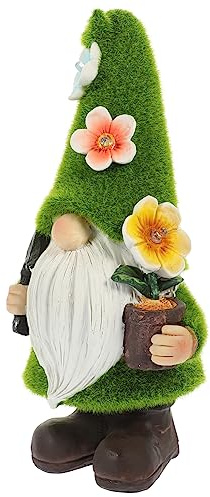 COOPHYA Lampe Solaire en Résine Nain de Jardin Lumineux Décoration Extérieure pour Jardin Figurine de Nain Charmante Éclairage Solaire Imperméable
