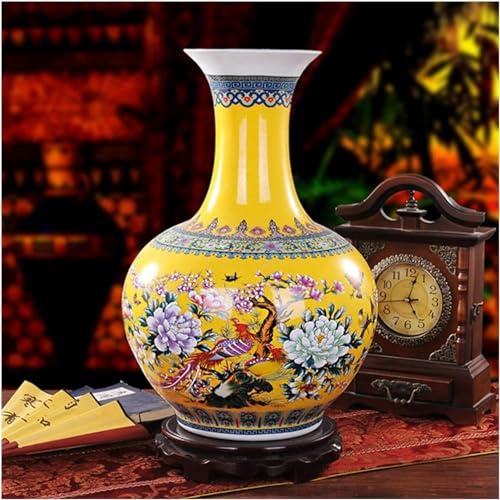 GTHTUHFD Vase Antique en Porcelaine Émaillée, Grand Vase De Sol, Décoration Classique Chinoise, Grands Vases De Palais Anciens, D,D