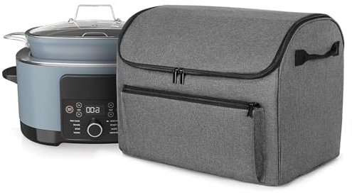 Slow Cooker Bags - Cook Pot Carrier Slow Cooker Travel Bag,Waterproof Case with Accessory Pocket, Portable Tote Storage Organizer for Camping Picnic Potluck Beach Outdoor Travel