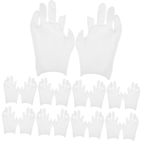 PRETYZOOM 12paare Baumwollhandschuhe für Trockene Hände Weisse Handschuhe aus Baumwolle Atmungsaktiv für Erwachsene Damen Herren