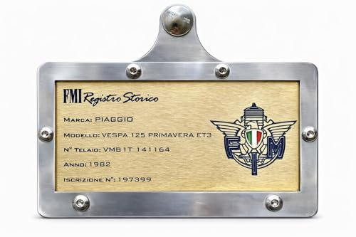 Supporto POLD per targa Oro FMI Vecchio Modello. Adatto a Vespa e universale per moto d'epoca