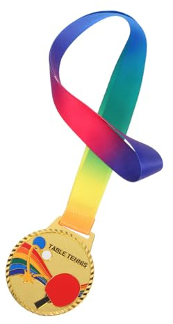PartyKindom Goldene Tischtennis Medaille aus Metall mit Eleganter Oberfläche für Sportwettbewerbe und Pingpong Turniere Auszeichnung für Schüler Vereine und Gemeinschaftsveranstaltungen
