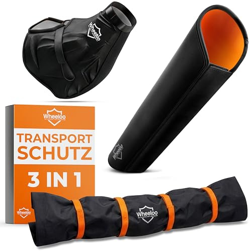E-Bike Transportschutz Set 3-teilig für Motor, Akku und Lenker I wasserabweisende Schutzhüllen für Fahrradträger I E Bike Schutzhülle zB. für Bosch, Shimano, Yamaha Ebike I Wheeloo