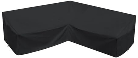 Homoyoyo Housse de Canapé D’Angle en Tissu Oxford 210D Imperméable Protection Extérieure pour Mobilier de Jardin 215X215X87 CM Résistante aux Intempéries Couverture Patio pour Salon de