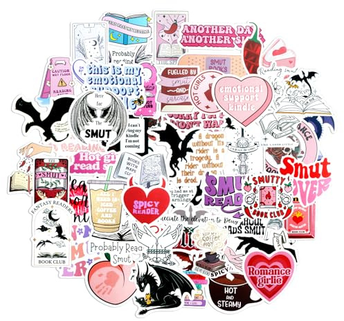 Set de Pegatinas Estéticas para Libros – 52 Pegatinas Kawaii para Cuadernos, Kindle, Laptop, Teléfonos – Pegatinas Decorativas para Amantes de los Libros y Estudiantes