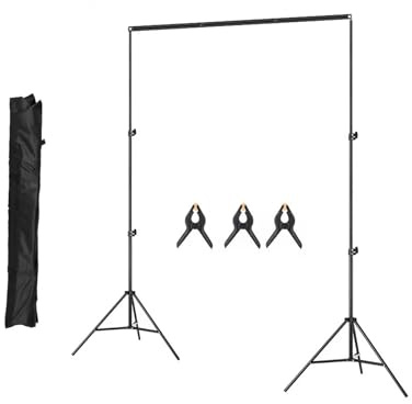 2 x 2 m x 2 m bakgrundsram ljusstativ + 3 st klämma + bärväska bakgrund studio kit