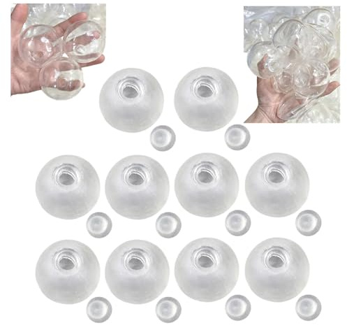 10pcs DIY Stress Ball Making Kit, Leere Squeeze Ball Skins, Blank Clear Sensory Fidget Balls, DIY Kit for Make Your Own Fidget Pressure Relief Balls for Adults