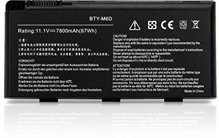 K KYUER 7800mAh BTY-M6D Laptop Akku für Medion Erazer X6811 X6812 X6813 X6817 X6819 X6821 X6823 X6825 X7813 X7815 X7817 X7819 X7821 X7825 X7826 X7827 X7829 X7831 X7833 X7835 MSI GT70 GT60 E6603