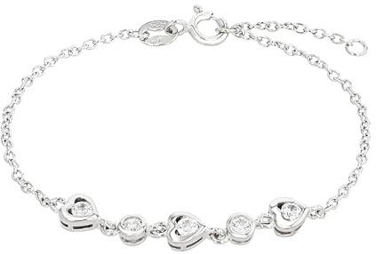 Amor Armband 925 Sterling Silber Damen Armschmuck, mit Zirkonia synth, 14+2 cm, Silber, Kommt in Schmuck Geschenk Box, 9526710