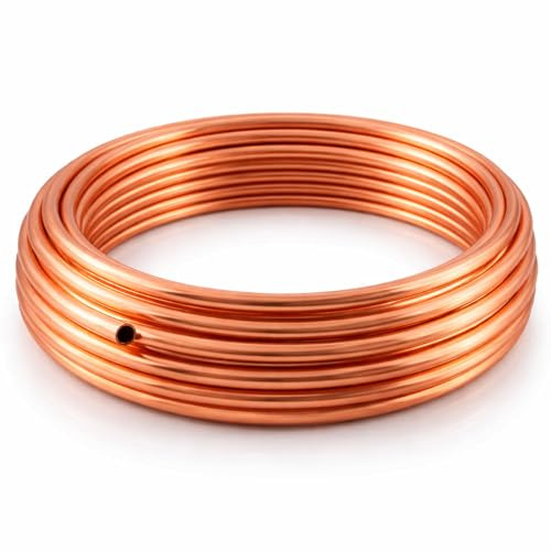 MKGT 10mm Copper Pipe Coil Flexible Microbore Copper Tube – BS EN 1057 Certified – Suitable for Water, Gas, Heating & HVAC Installations – Compression & Solder Compatible (1 Metre)