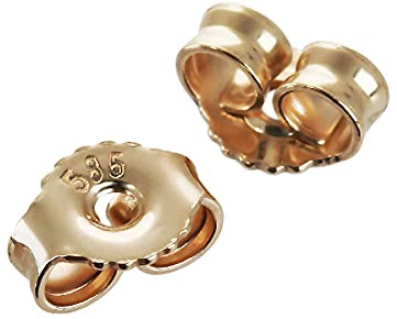 NKlaus Gegenstecker aus 585 Gelbgold, 14 Karat, Butterfly, 4,2mm, 2 Stück | Loch: 1,1mm; Ohrstopper; Pousetten