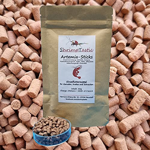 ShrimpTastic 50g Artemia Sticks/für Garnelen, Welse, Krebse, Schnecken/Futter