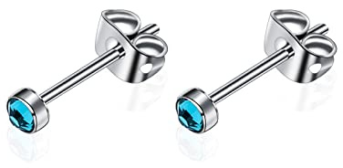 G23 Titan Ohrstecker für Damen Herren Mädchen Ohrringe Hypoallergen Nickelfrei 3mm/4mm/5mm/7mm Kristallohrringe Ohrschmuck Geburtstagsgeschenk