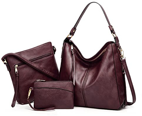 Pahajim Bolso Mujer Bandolera Grande PU Cuero Bolso de Hombro Shopper Elegante Bolsos Hobo Conjunto de Bolsos y Cartera para Trabajo, Compras y Viajes