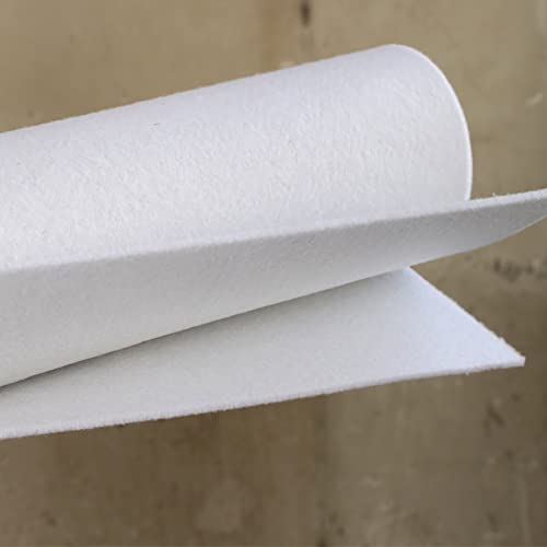 Yimihua 3mm Dicker Filz Stoff, Filzstoff Bastelfilz Farbig Filz Blätter Vliesstoff 100 x 100 cm Kinder DIY Zubehör zum Handwerk Nähen Projekte,Weiß(Size:1m*4m)