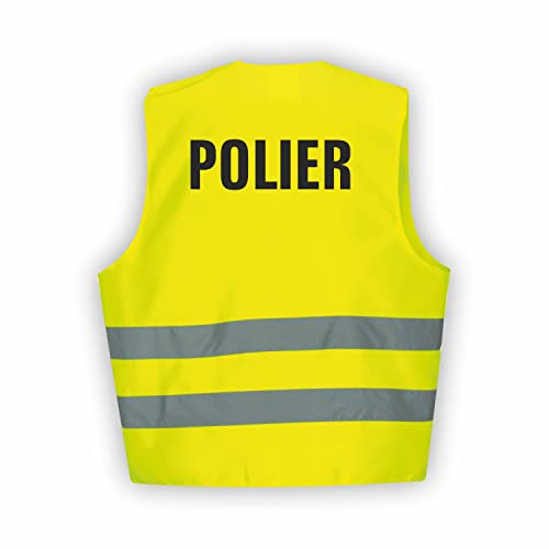 Fassbender-Druck WARNWESTEN - Sicherheitsweste GELB Warnweste nach EN ISO 20471 zertifiziert - Warn Weste POLIER - Unisex mit hochwertigem Reflektorstreifen (GELB I M/L I 1St.)