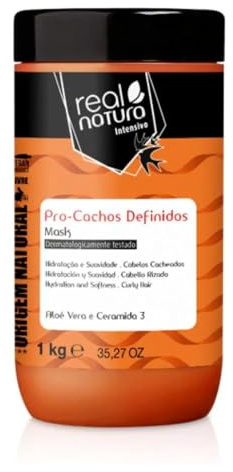 REAL NATURA - Haarmaske ohne Salz Pro-Cachos Definidos - Unisex Haarpflege - 1 kg - Für definierte, frizzfreie Locken