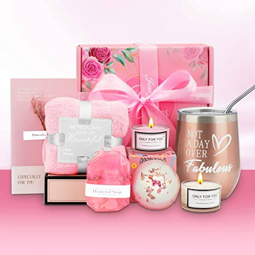 MUJUZE Geschenke für Frauen,Geburtstagsgeschenk Set Freundinnen,Weinbecher Geschenkset Frauen Geburtstag,Gifts for Women,Wellness Geschenkbox für Beste Freundin Schwester Kollegin Damen Geschenkideen