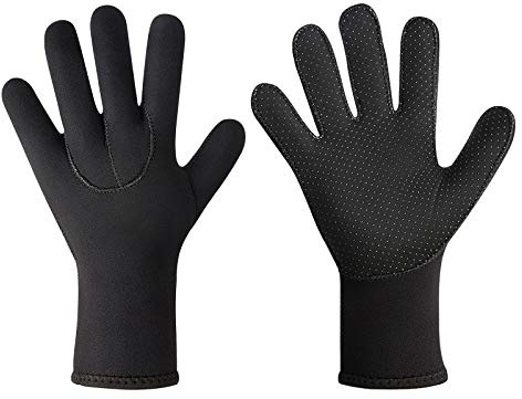 Faxianther 3mm Neoprenhandschuhe Thermohandschuhe Anti-Rutsch-Handschuhe Verschleißfest Dicke Warme Neoprenanzughandschuhe Tauchhandschuhe Schwimmen Wassersport Neopren Handschuhe für Männer Frauen