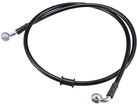 X AUTOHAUX 100cm AN3 M10 Auto Hydraulische Bremsleitung Ölschlauch Fitting 28° 90° Edelstahl für Auto Motorrad Dirt Rennrad Schwarz