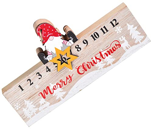 TOYANDONA Holz Weihnachts Countdown Kalender Mit Einstellbaren Zahlen Langlebiger Adventskalender Tischdekoration Bewegliches Holzblock Design Für Festliche Weihnachts Neujahrsdekoration