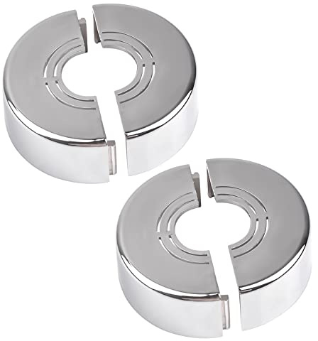 UFURMATE Lot de 2 cache-tuyaux muraux en plastique pour décoration de trou mural - Installation facile - Plaque ronde réglable - Accessoires pour tuyau d'eau