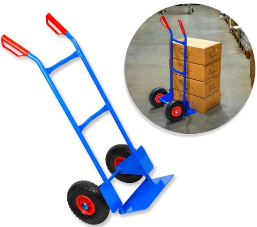 STREND PRO Sackkarre | 200kg Tragfähigkeit Vollgummireifen | Transportwagen für Getränkekisten | Stabiler Stahlrahmen und PU Räd | Handkarre mit Sicherheits Haltegriffen |