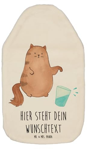 Mr. & Mrs. Panda Personalisierte Wärmflasche Katze Wasserglas - Weiß