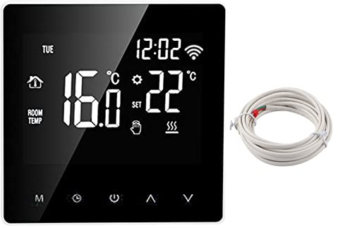 Termostato LCD Smart WIFI ME81H per Riscaldamento a Pavimento Elettrico e Caldaia a Gas AC230V (pulsante bianco posteriore bianco 16A)