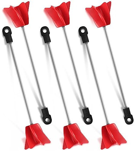 Loosh 6 Pcs 11 Inch Paint Stirrer for Drill, Paint Mixer Attachment, Helix Epoxy Mixer for Concrete Resin Silicone Stirrer Paddle Compatible with Most Drills (Red)