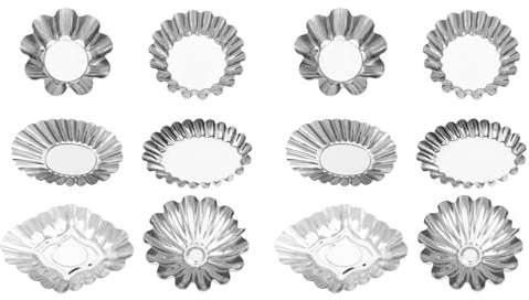 Hemoton 12Pcs Stainless Steel Egg Tart Molds 2.40X2.40X1.81In Multi-Function Tartlet Baking Pans for Pies Cheesecakes Cupcakes Kitchen Bakeware