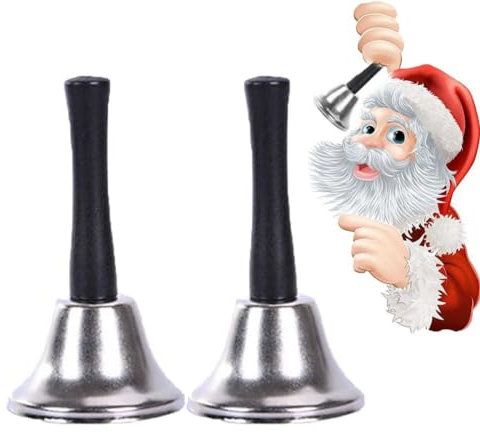 Weihnachts-Handglocke Weihnachtsmann Jingle Bells Gold Silber Xmas Supplies Dekoration Schule J1Y0 Restaurant Anruf Handbell Serv Bell