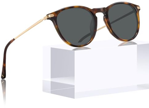 TSEBAN Polariserade dam solglasögon i vintagestil med acetatbåge och UV-skydd 400